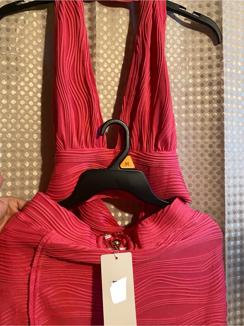 Women’s Pink Textured Halter Top